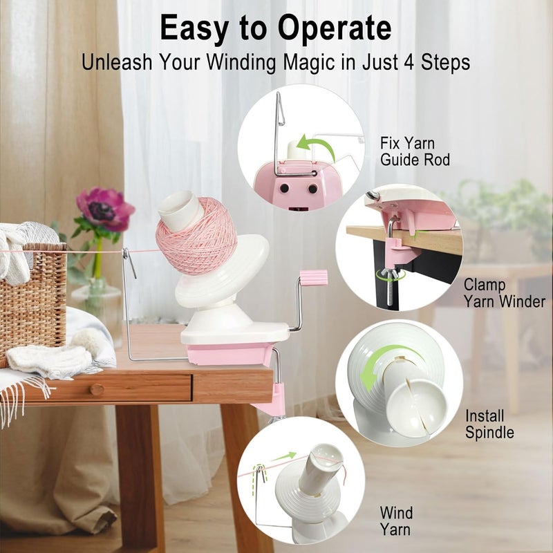 plzzree Yarn Ball Winder for Crocheting: Yarn Winder for Crocheting & Yarn Spinner for Knitting Hand Operated - Image 4
